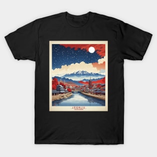 Jeonju South Korea Starry Night Travel Tourism Retro Vintage T-Shirt